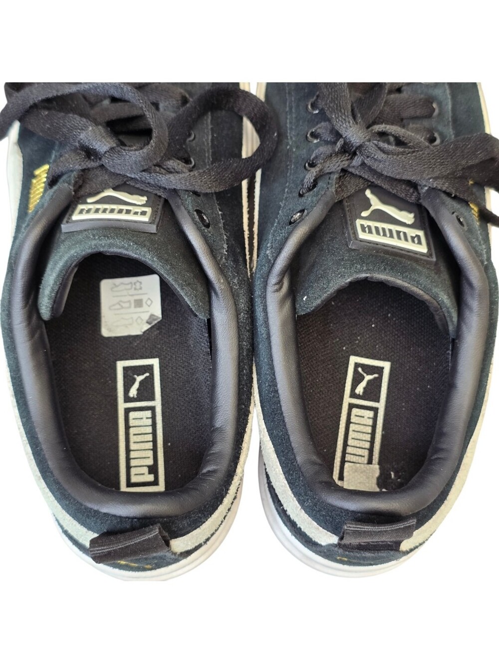 Puma Women's 7.5 Mayze Black Suede Platform Sneakers - Picture 8 of 11